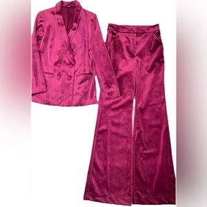 Express Velvet Set Womens Medium Blazer & 8 L Long Pants